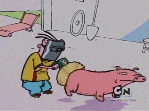 Eddy polishing a pig's ass.gif