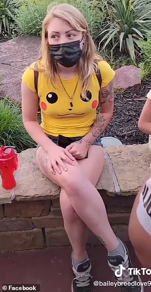 Sharing her story: The mother shared a video of the altercation with the female officer about her outfit on Facebook and TikTok, where it has gone viral