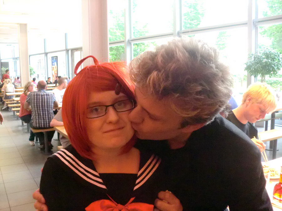 Image result for vic mignogna hugging redhead fan