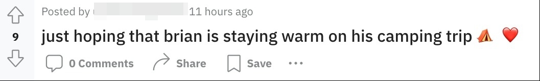 Users wish Brian well and pray for him in a number of posts