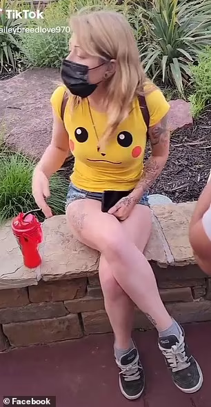 Sharing her story: The mother shared a video of the altercation with the female officer about her outfit on Facebook and TikTok, where it has gone viral