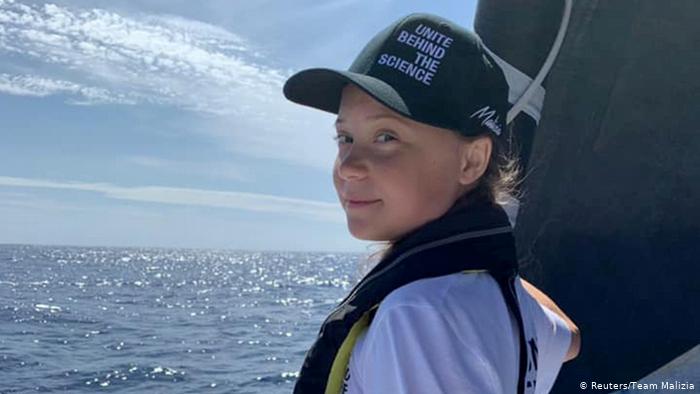 Greta Thunberg on a yacht