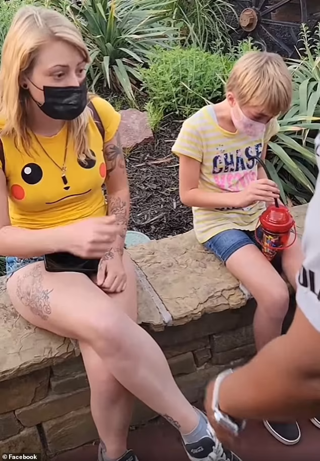 Hard to handle: She said the officer then 'grabbed her arm' and told her that her denim shorts were 'too short' before calling the park manager for backup