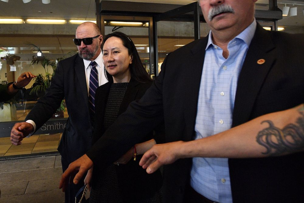 Meng Wanzhou leaves court in Vancouver on May 8, 2019.