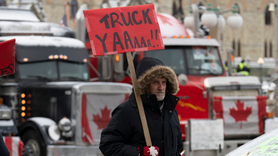 Freedom Convoy protester